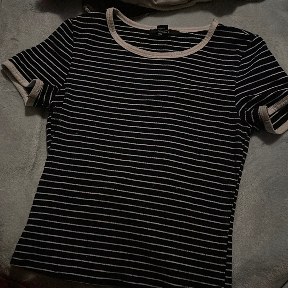 Forever 21 - medium - dark blue, white stripes.